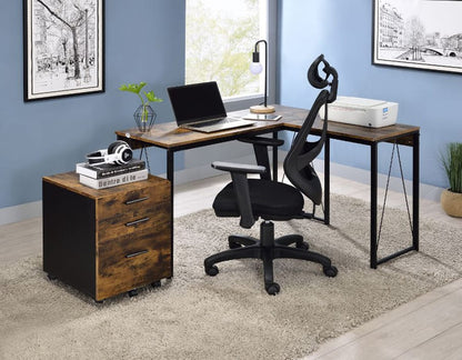 ACME Furniture - Zetri - Writing Desk - Weathered Oak & Black Finish - 92805 view 4