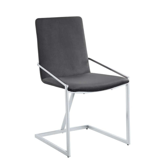 ACME Furniture - Zlatan Side Chair (Set of 2) - Gray Velvet & Chrome - DN02235 view 1
