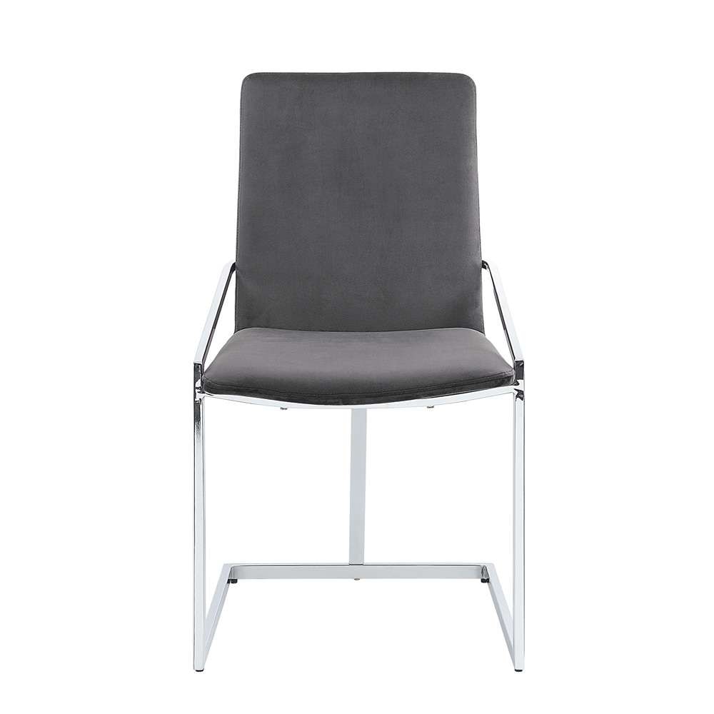 ACME Furniture - Zlatan Side Chair (Set of 2) - Gray Velvet & Chrome - DN02235 view 2