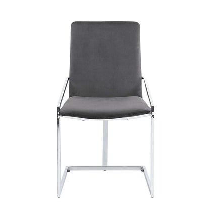 ACME Furniture - Zlatan Side Chair (Set of 2) - Gray Velvet & Chrome - DN02235 view 2