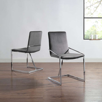 ACME Furniture - Zlatan Side Chair (Set of 2) - Gray Velvet & Chrome - DN02235 view 6