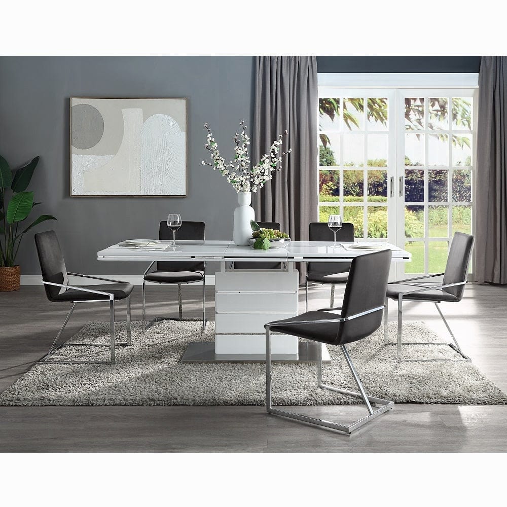ACME Furniture - Zlatan Side Chair (Set of 2) - Gray Velvet & Chrome - DN02235 view 7