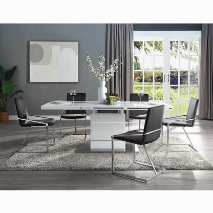 ACME Furniture - Zlatan Side Chair (Set of 2) - Gray Velvet & Chrome - DN02235 view 7