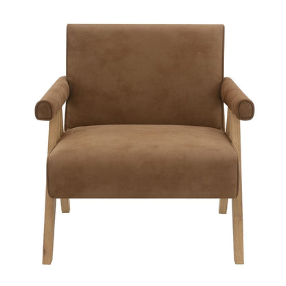 ACME Furniture - Zoey - Accent Chair - Chocolate Suede & Oak  - AC03801 view 2