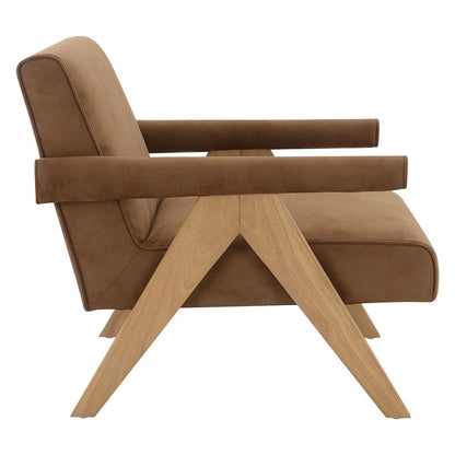 ACME Furniture - Zoey - Accent Chair - Chocolate Suede & Oak  - AC03801 view 3