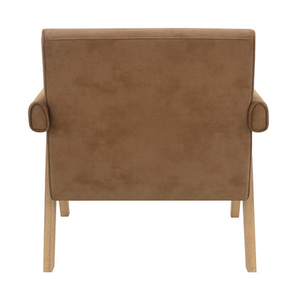 ACME Furniture - Zoey - Accent Chair - Chocolate Suede & Oak  - AC03801 view 4