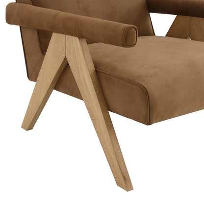 ACME Furniture - Zoey - Accent Chair - Chocolate Suede & Oak  - AC03801 view 5