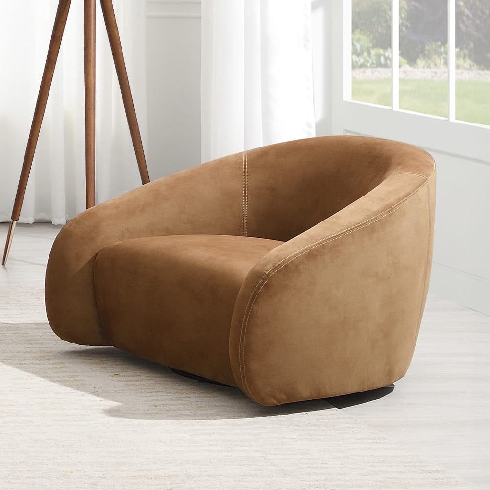 ACME Furniture - Zoey - Accent Chair w/Swivel  - Chocolate Suede - AC03804 view 5