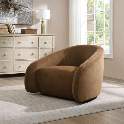 ACME Furniture - Zoey - Accent Chair w/Swivel  - Chocolate Suede - AC03804 view 6