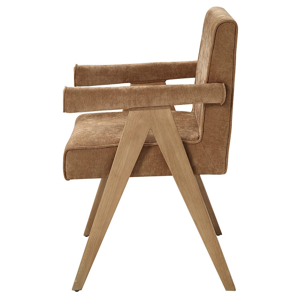 ACME Furniture - Zoey - Arm Chair (Set of 2) - Chocolate Chenille & Oak  - DN04077 view 3
