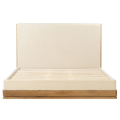 ACME Furniture - Zoey - EK Bed - Beige Fabric & Oak  - BD04851EK view 2