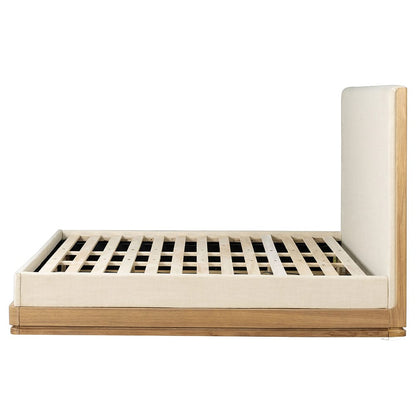 ACME Furniture - Zoey - Queen Bed - Beige Fabric & Oak  - BD04852Q view 3