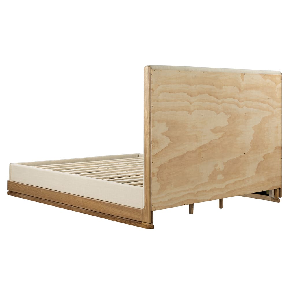 ACME Furniture - Zoey - Queen Bed - Beige Fabric & Oak  - BD04852Q view 4