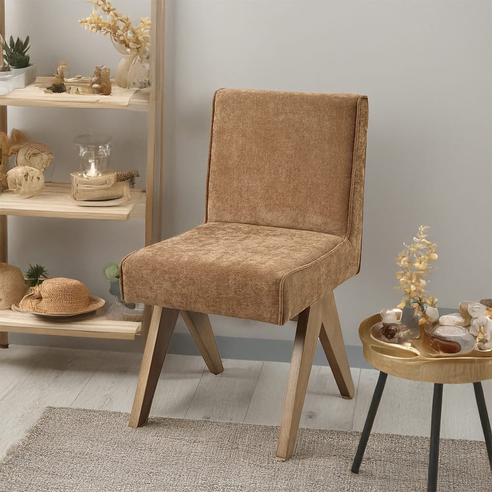 ACME Furniture - Zoey - Side Chair (Set of 2) - Chocolate Chenille & Oak  - DN04076 view 6