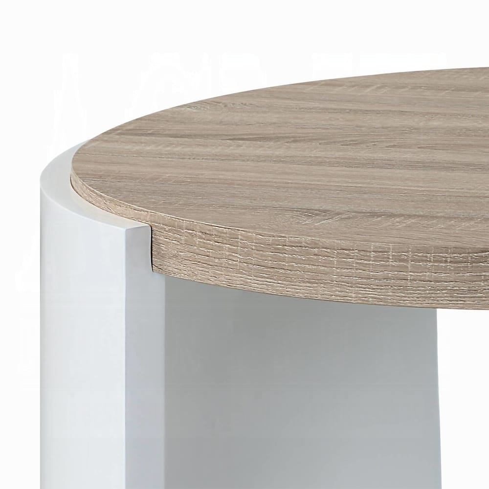 ACME Furniture - Zoma Coffee Table - White High Gloss & Oak - LV02414 view 5
