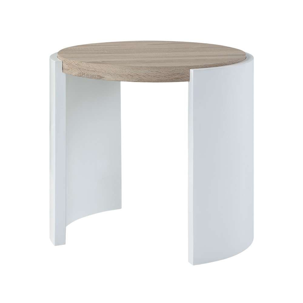 ACME Furniture - Zoma End Table - White High Gloss & Oak - LV02415 view 1
