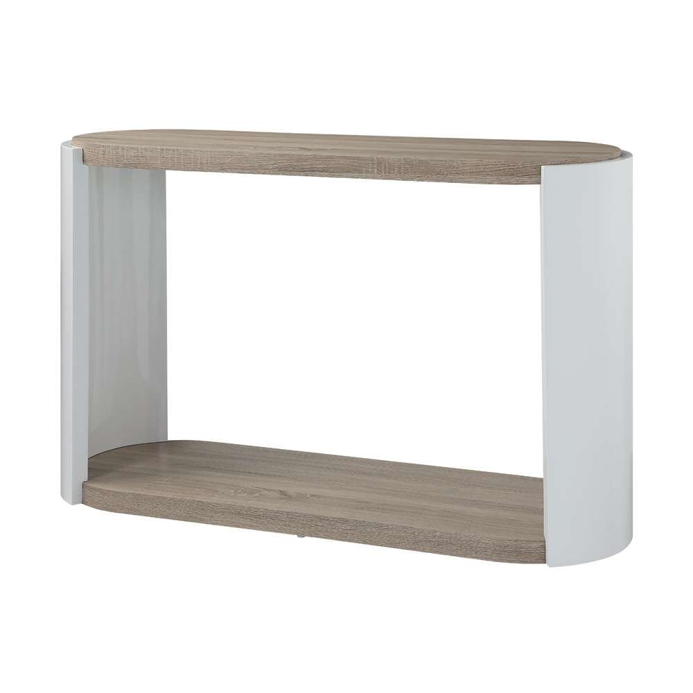 ACME Furniture - Zoma Sofa Table - White High Gloss & Oak - LV02416 veiw 1