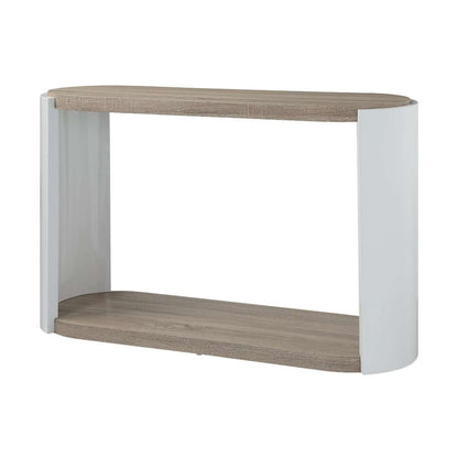 ACME Furniture - Zoma Sofa Table - White High Gloss & Oak - LV02416 veiw 1