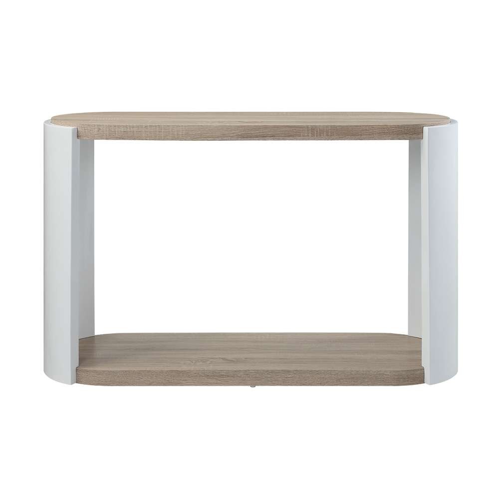 ACME Furniture - Zoma Sofa Table - White High Gloss & Oak - LV02416 veiw 2