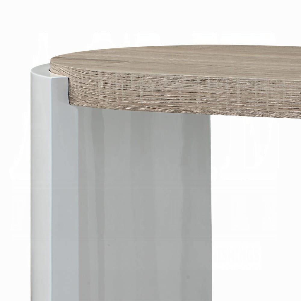 ACME Furniture - Zoma Sofa Table - White High Gloss & Oak - LV02416 view 3