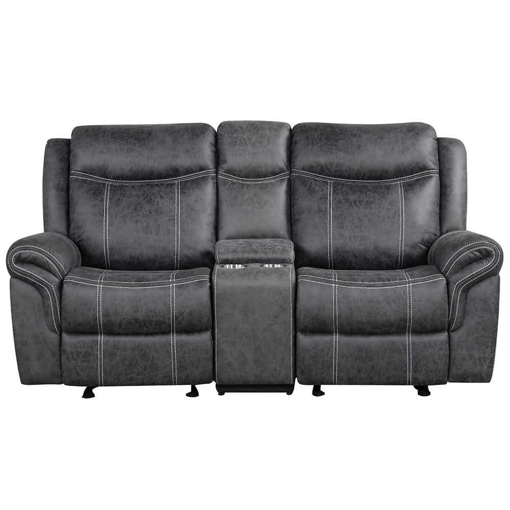 ACME Furniture - Zubaida - Power Motion Glider Loveseat w/USB Port - Dark Gray Polish Microfiber - LV04671 view 1