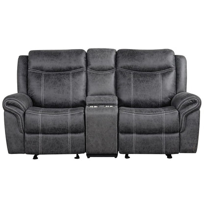ACME Furniture - Zubaida - Power Motion Glider Loveseat w/USB Port - Dark Gray Polish Microfiber - LV04671 view 1