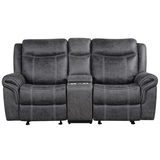 ACME Furniture - Zubaida - Power Motion Glider Loveseat w/USB Port - Dark Gray Polish Microfiber - LV04671 view 1