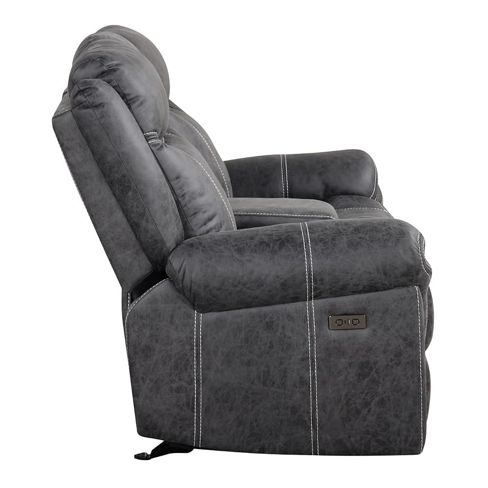 ACME Furniture - Zubaida - Power Motion Glider Loveseat w/USB Port - Dark Gray Polish Microfiber - LV04671 view 3