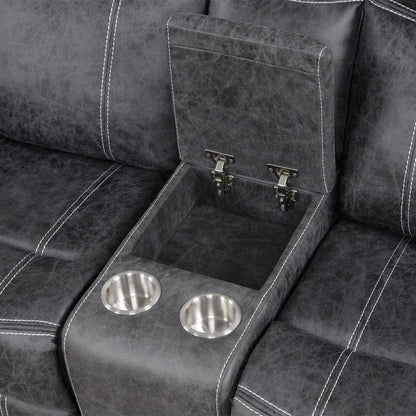ACME Furniture - Zubaida - Power Motion Glider Loveseat w/USB Port - Dark Gray Polish Microfiber - LV04671 view 5