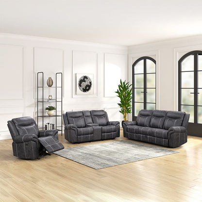 ACME Furniture - Zubaida - Power Motion Glider Loveseat w/USB Port - Dark Gray Polish Microfiber - LV04671 view 8