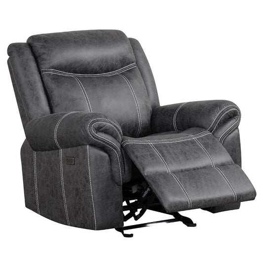 ACME Furniture - Zubaida - Power Motion Glider Recliner - Dark Gray Polish Microfiber - LV04672 view 1
