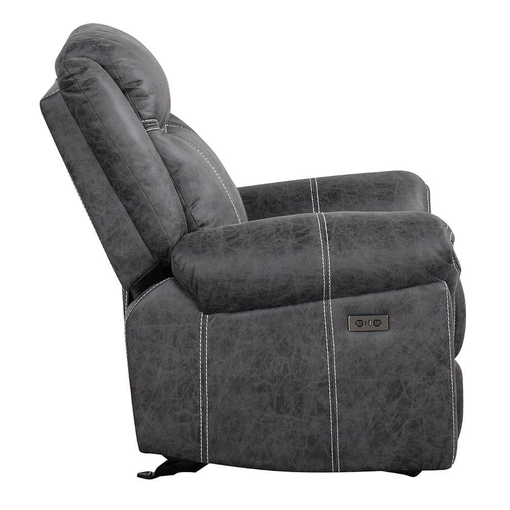 ACME Furniture - Zubaida - Power Motion Glider Recliner - Dark Gray Polish Microfiber - LV04672 view 3