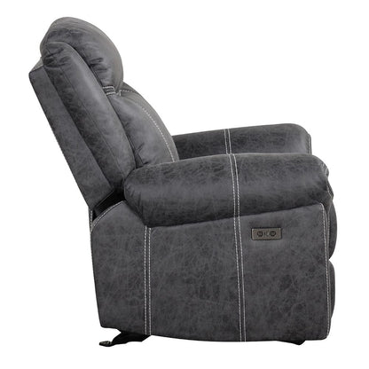 ACME Furniture - Zubaida - Power Motion Glider Recliner - Dark Gray Polish Microfiber - LV04672 view 3