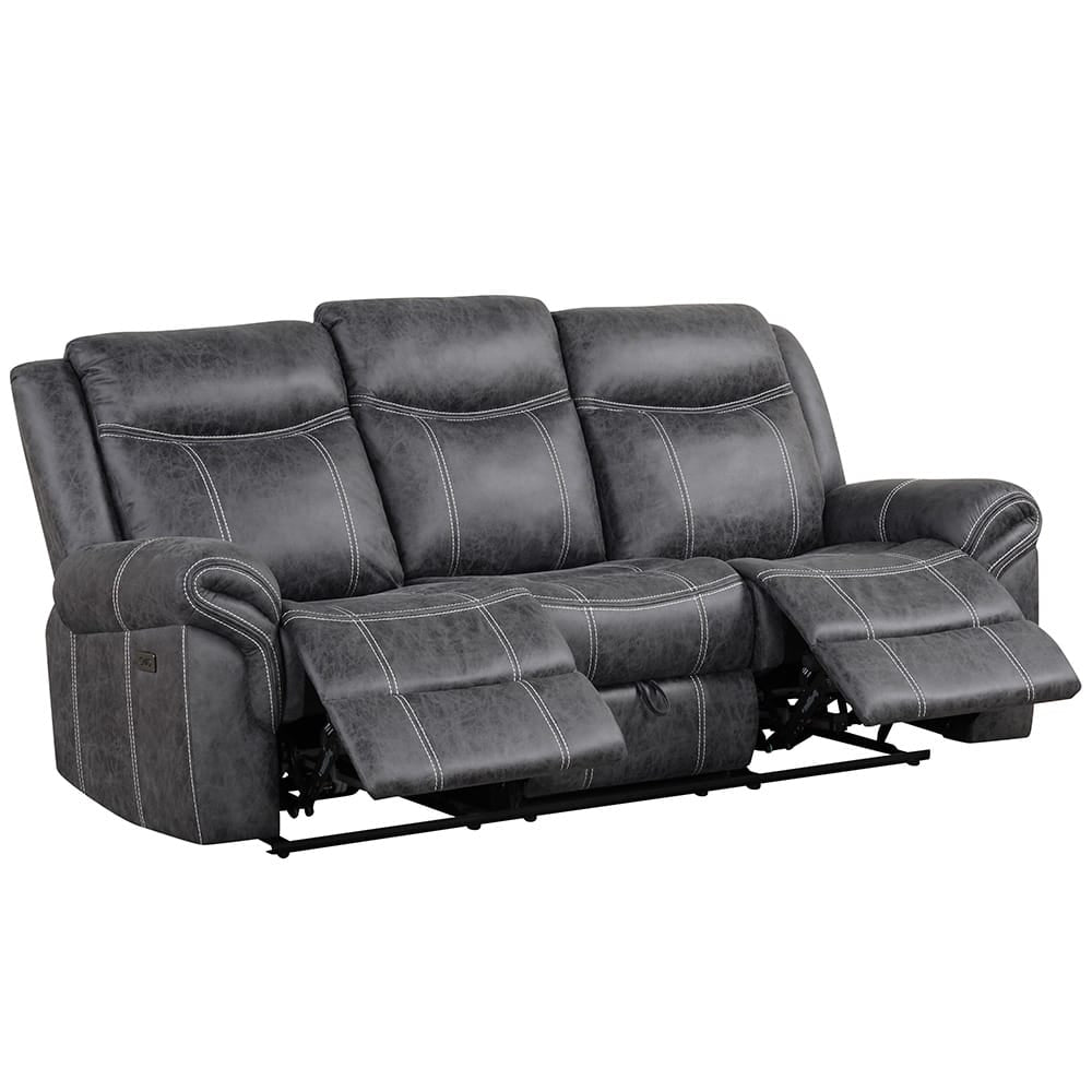 ACME Furniture - Zubaida - Power Motion w/Drop Down Table & USB Port - Dark Gray Polish Microfiber - LV04670 view 1