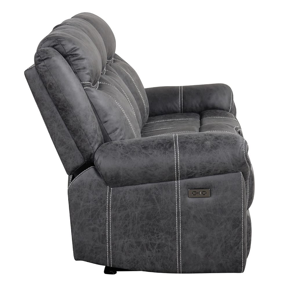 ACME Furniture - Zubaida - Power Motion w/Drop Down Table & USB Port - Dark Gray Polish Microfiber - LV04670 view 3