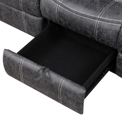 ACME Furniture - Zubaida - Power Motion w/Drop Down Table & USB Port - Dark Gray Polish Microfiber - LV04670 view 6