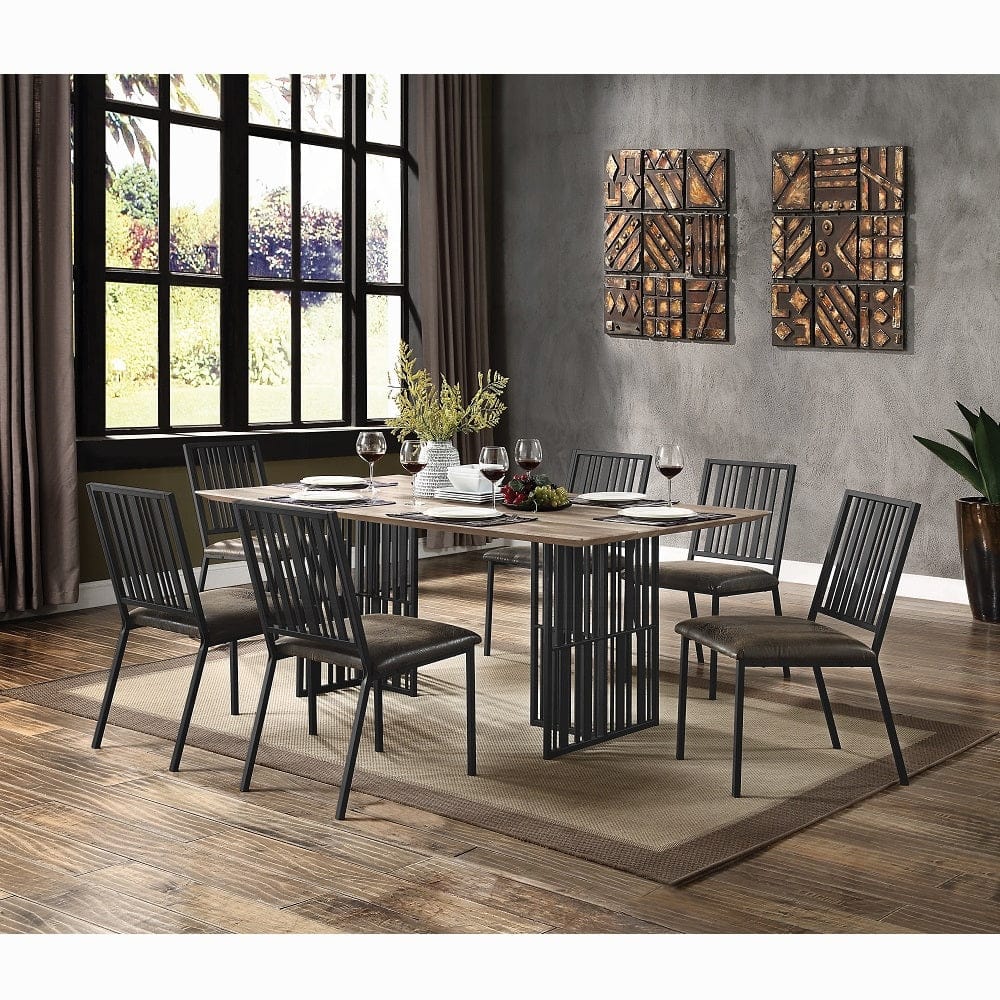 ACME Furniture - Zudora Dining Table - Antique Oak & Black - DN01757 view 4