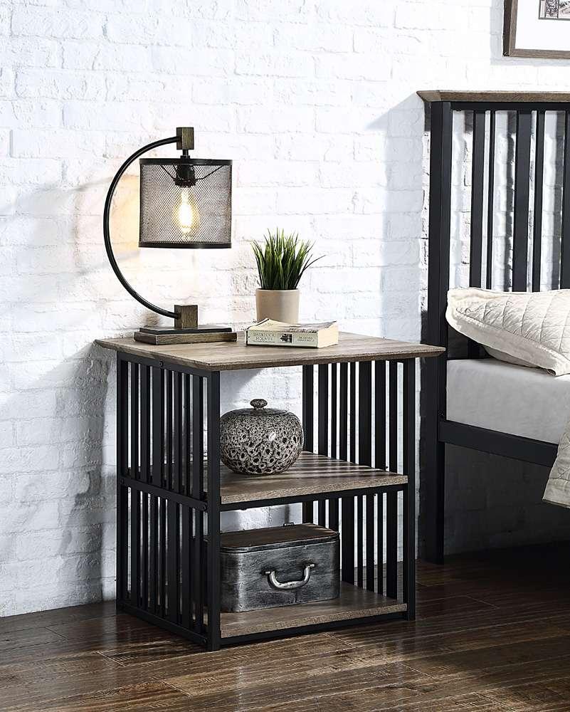 ACME Furniture - Zudora Nightstand - Antique Oak & Black - BD01749 veiw 1
