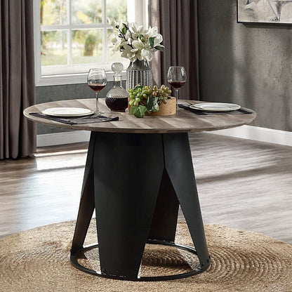 ACME Furniture - Zudora Round Dining Table - Antique Oak & Black - DN01948 view 4