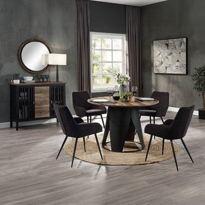 ACME Furniture - Zudora Round Dining Table - Antique Oak & Black - DN01948 view 5