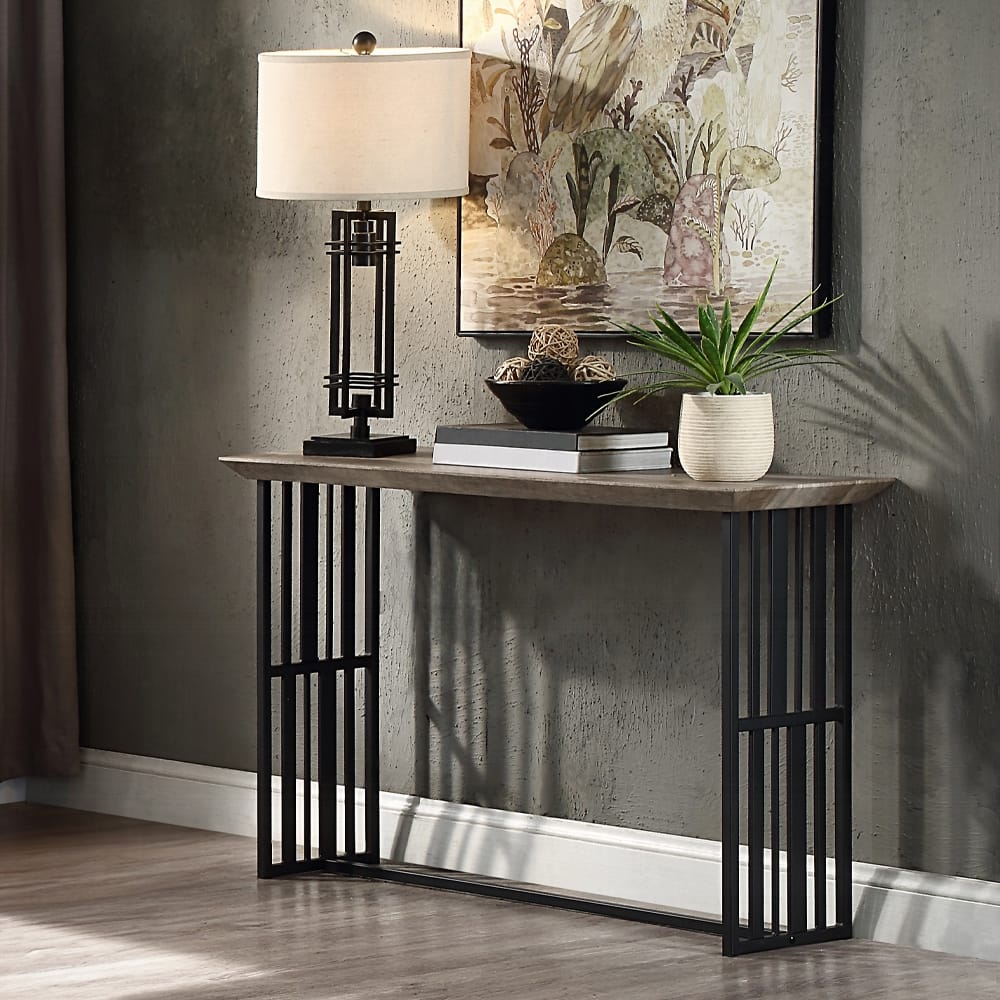 ACME Furniture - Zudora Sofa Table - Antique Oak & Black - LV01753 view 5