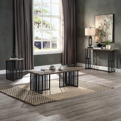 ACME Furniture - Zudora Sofa Table - Antique Oak & Black - LV01753 view 6