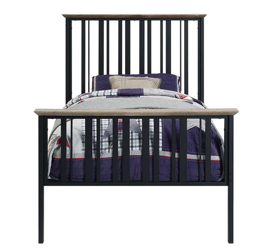 ACME Furniture - Zudora Twin Bed - Antique Oak & Black - BD01747T veiw 2