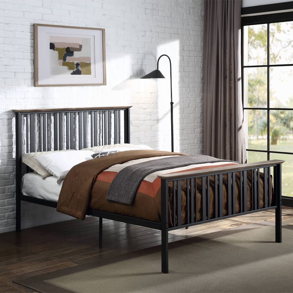 ACME Furniture - Zudora Twin Bed - Antique Oak & Black - BD01748F view 3