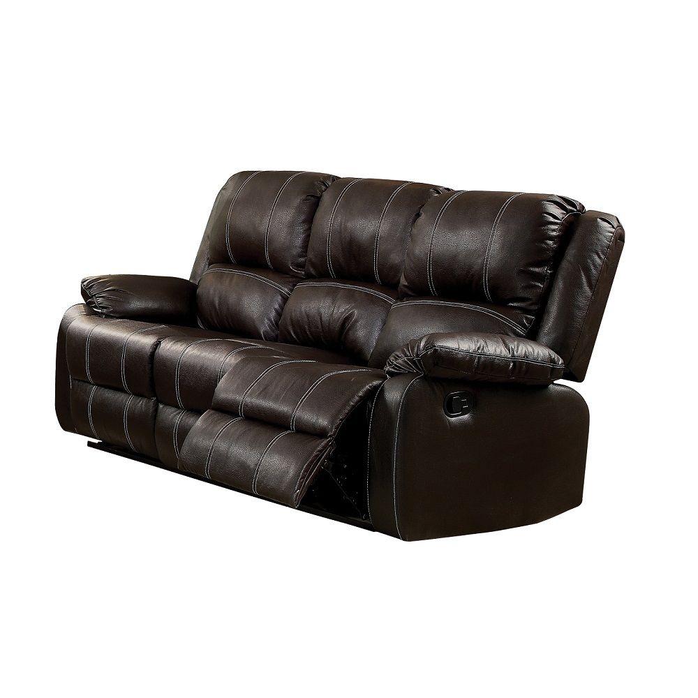 ACME Furniture - Zuriel Motion Sofa - Brown Synthetic Leather - 52280 veiw 2
