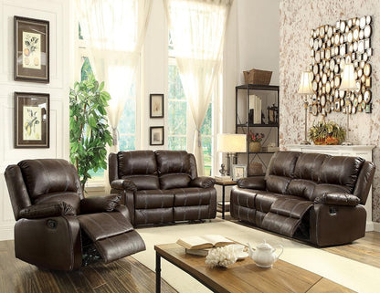 ACME Furniture - Zuriel Motion Sofa - Brown Synthetic Leather - 52280 veiw 3
