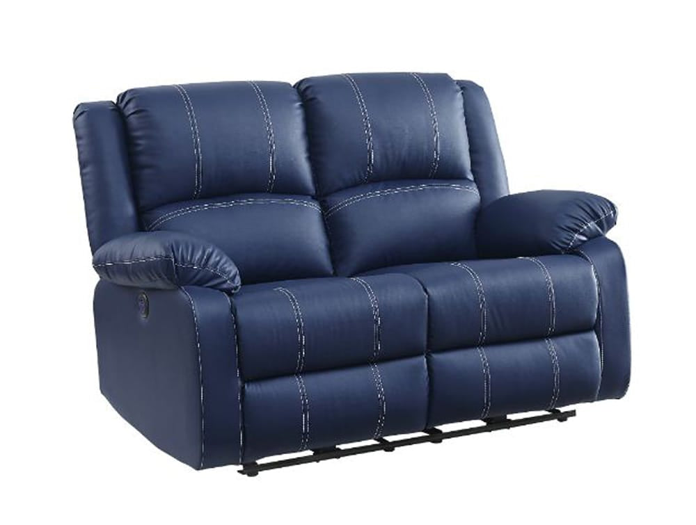 ACME Furniture - Zuriel - Power Motion Loveseat w/USB - Blue Synthetic Leather - 54616 view 1
