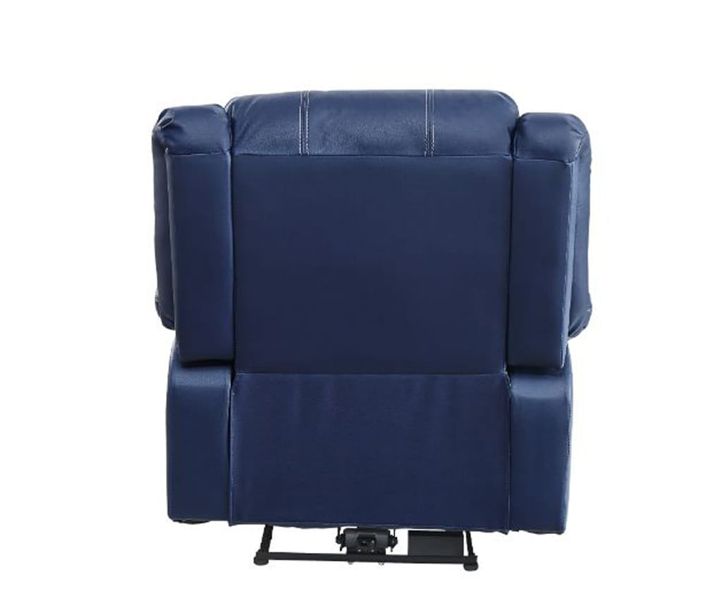 ACME Furniture - Zuriel - Power Motion Recliner w/USB - Blue Synthetic Leather - 54617 view 3