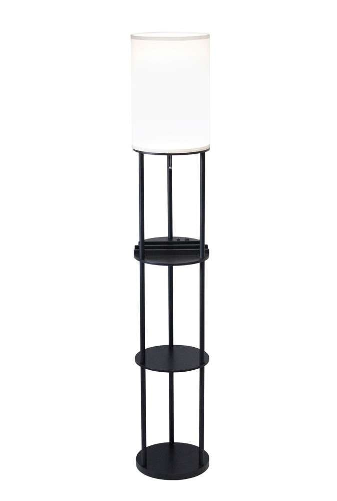 Adesso Home - Charging Station Shelf Floor Lamp - 3116-01 view 1