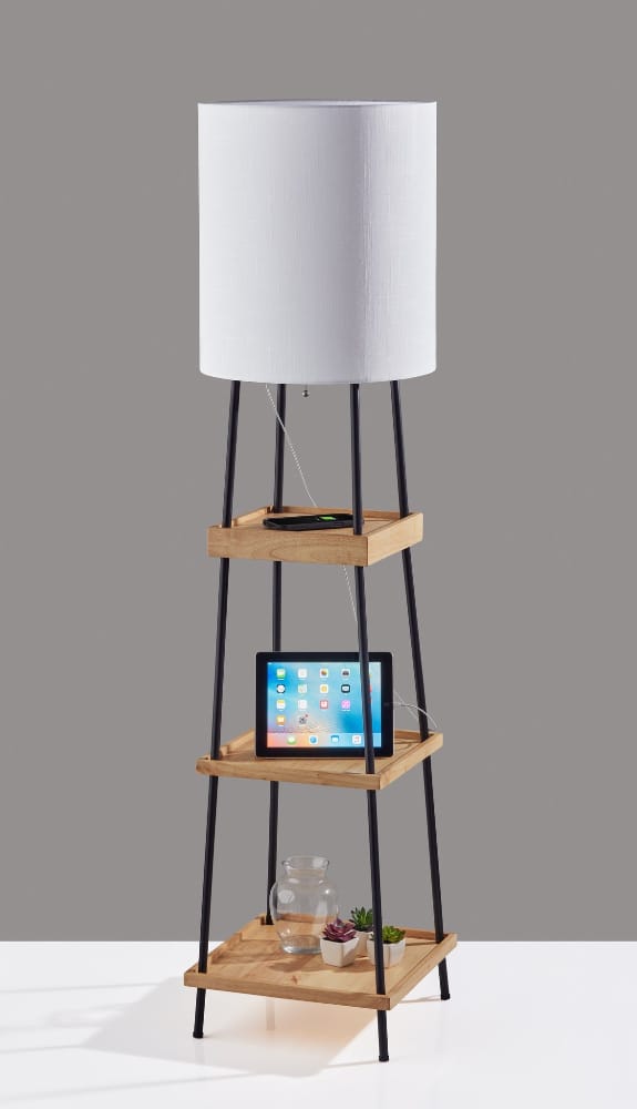 Adesso Home - Henry AdessoCharge Shelf Floor Lamp- Natural - 3459-12 view 5
